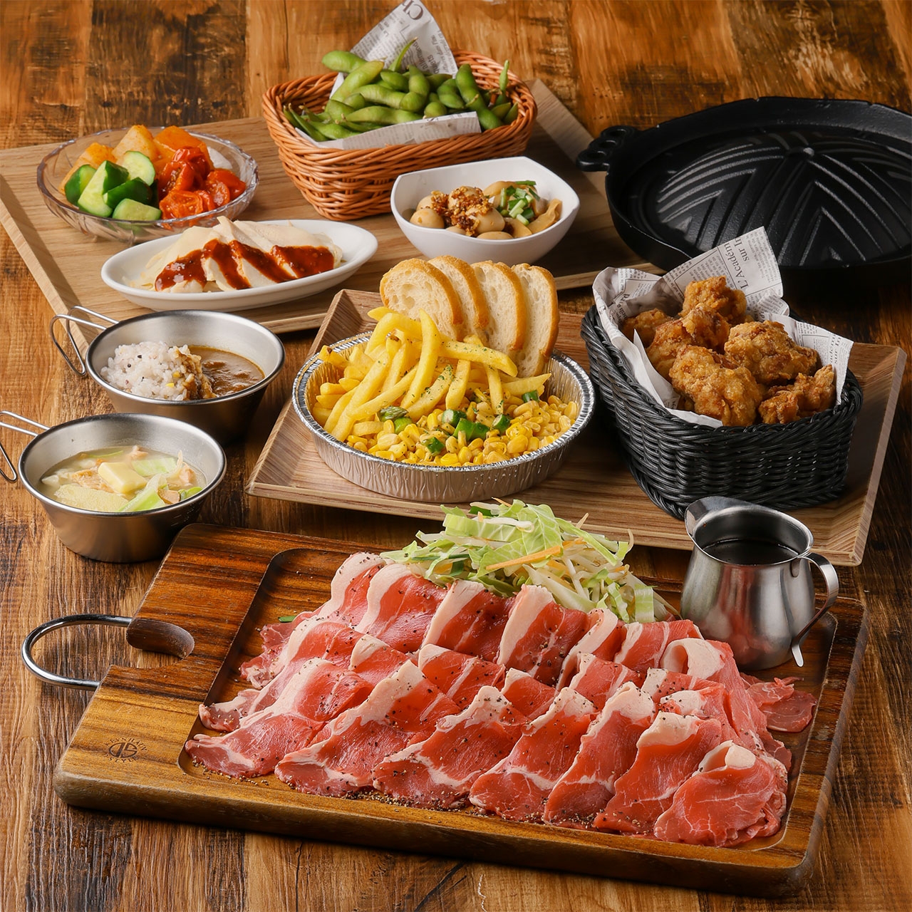 【北海道】ラムジンギスカンBBQコース　飲み放題付 6,000円(税込)